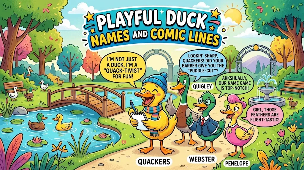 Playful Duck Character Names And Comic Lines