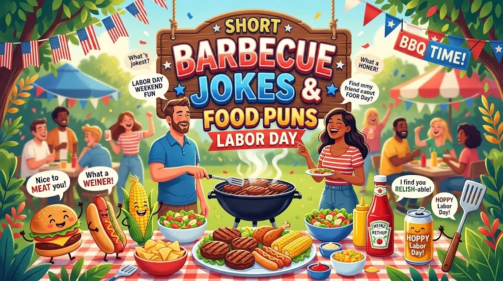 Short Labor Day Barbecue Jokes and Food Puns.